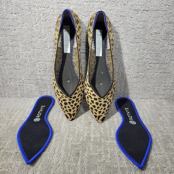 Rothy's The Point Leopard Prints Pointed Toe Slip on Shoes Womens Multiple Sizes - Picture 10 of 11